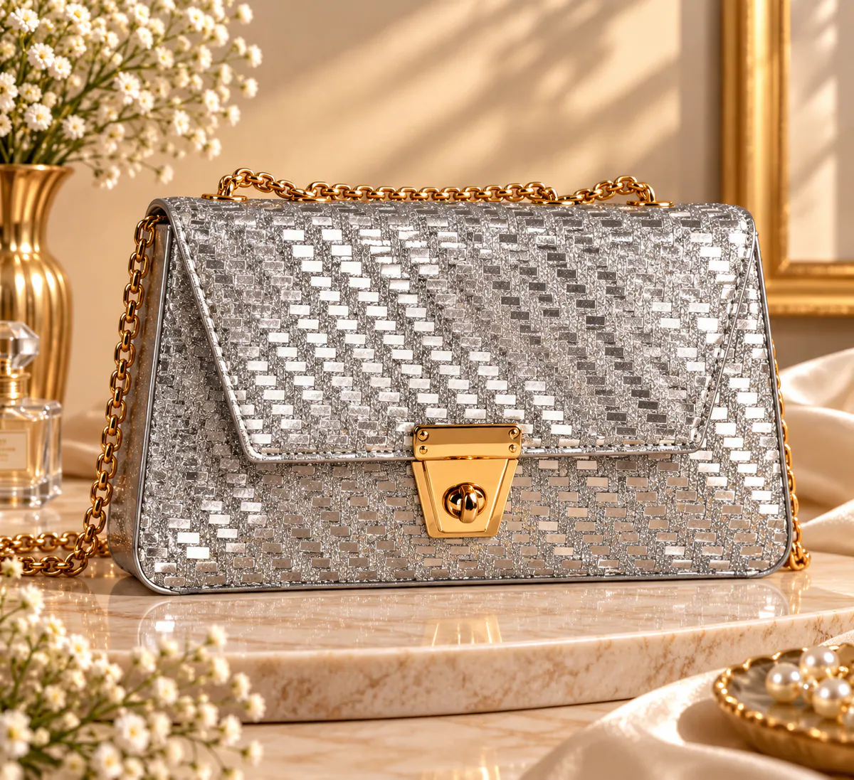 Silver Partywear Handbag catalogue image