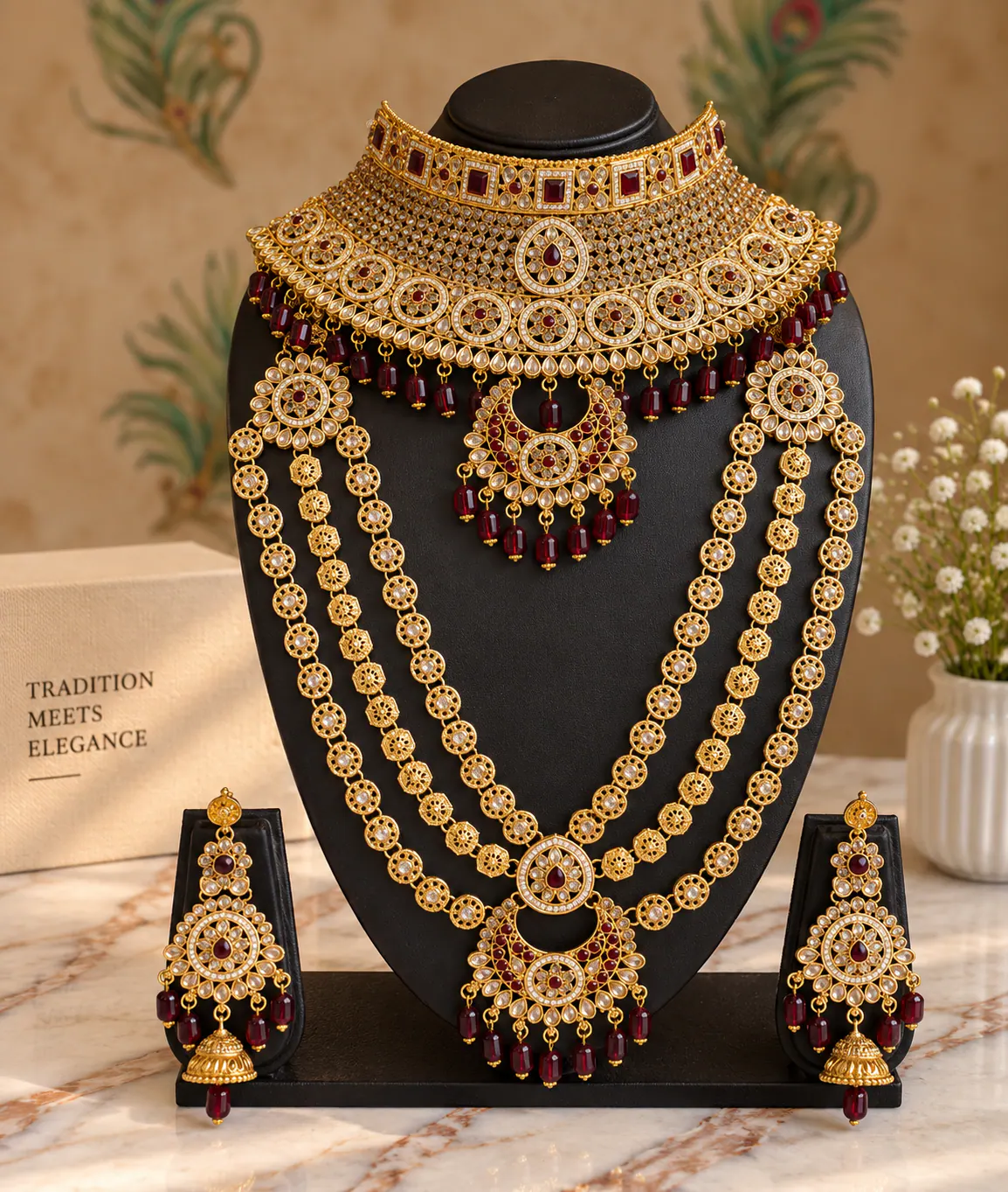 Maharani Bridal Necklace Set (9-Piece) catalogue image